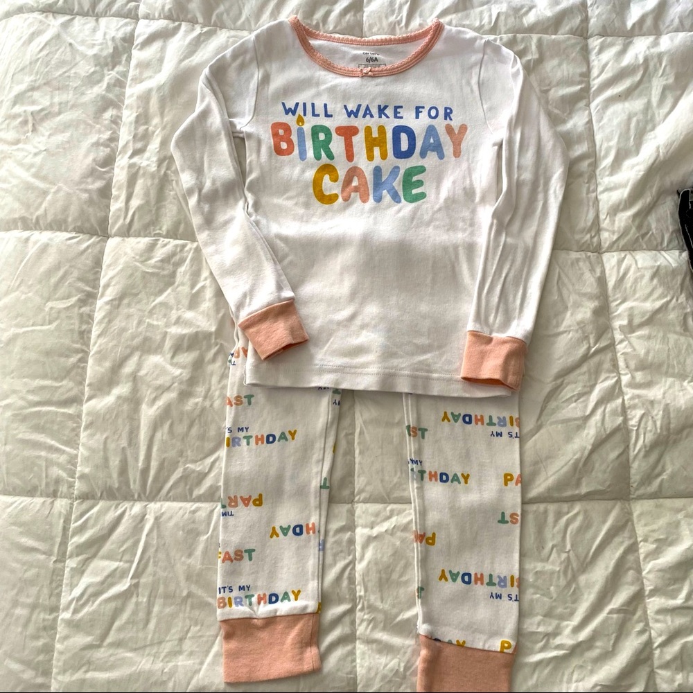 Carter’s Girls Birthday Long Sleeve & Pants Pajama Set. 6/6x